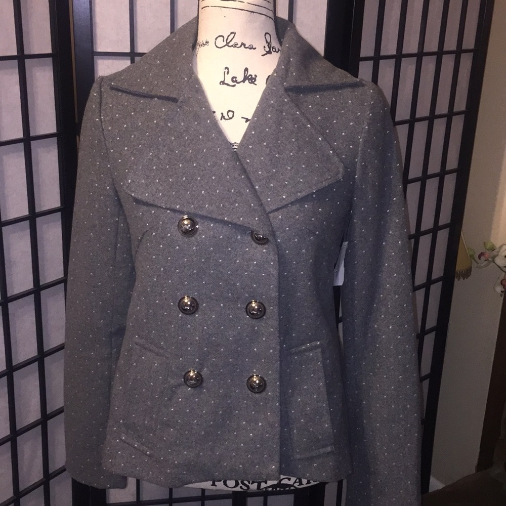 Pink Envelope Polka-Dot Peacoat